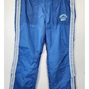 Aeropostale Light Blue With White Stripes Nylon Track Pants, Size Lg Short